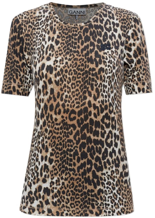 Ganni T-Shirts And Polos Leopard Print