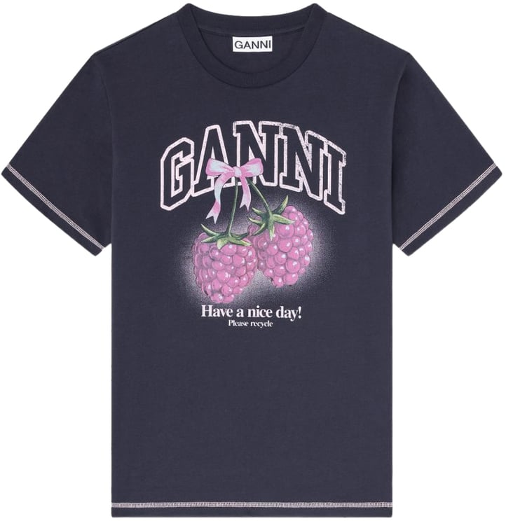 Ganni T-Shirts And Polos Black