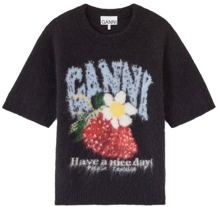 Ganni T-Shirts And Polos Black