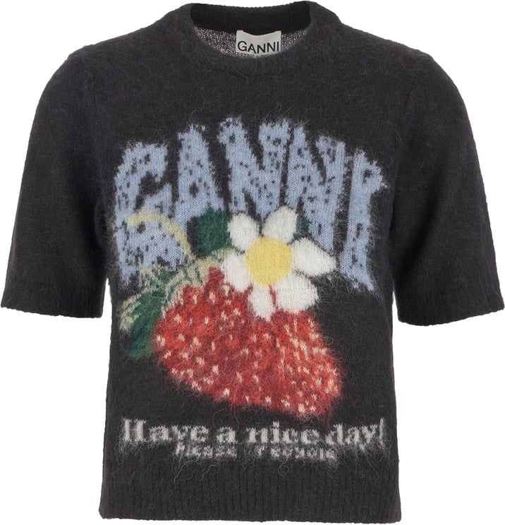 Ganni Ganni Black alpaca blend sweater