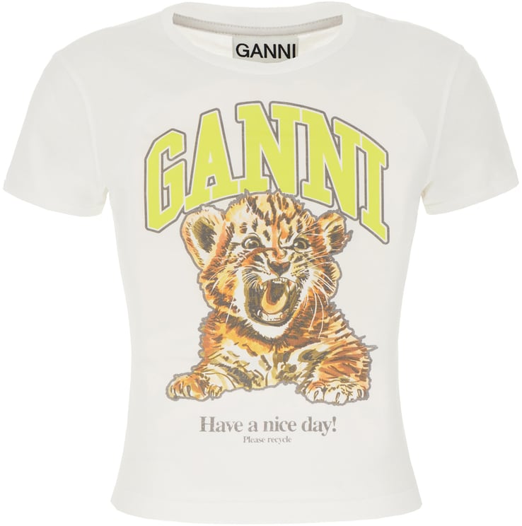 Ganni Ganni White cotton t-shirt