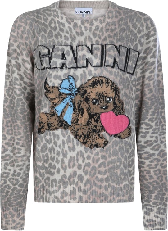 Ganni Sweaters Leopard Print