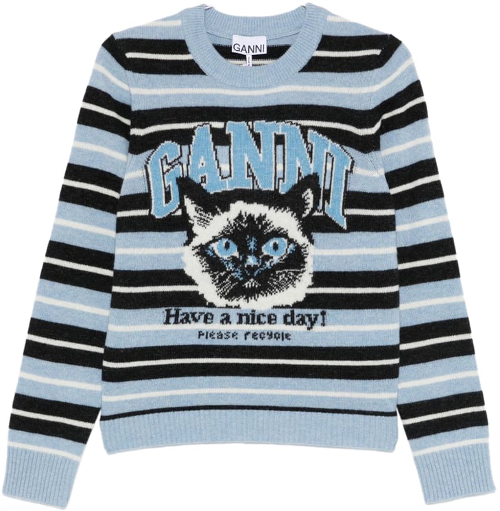 Ganni Sweaters Clear Blue