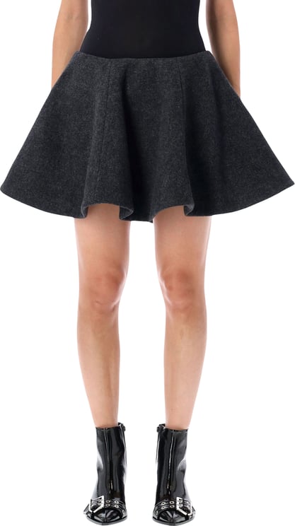 Ganni Mini Skirt Wool Phantom Grey