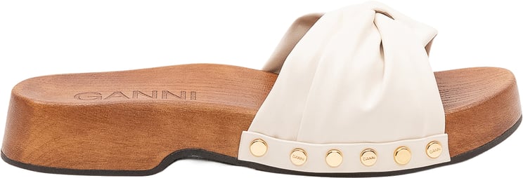 Ganni Zoccoli Tia Fairy con Fascia Annodata e Borchie