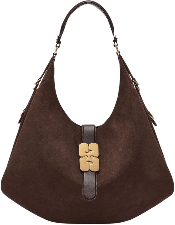 Ganni Dames Large Kat Bag Bruin