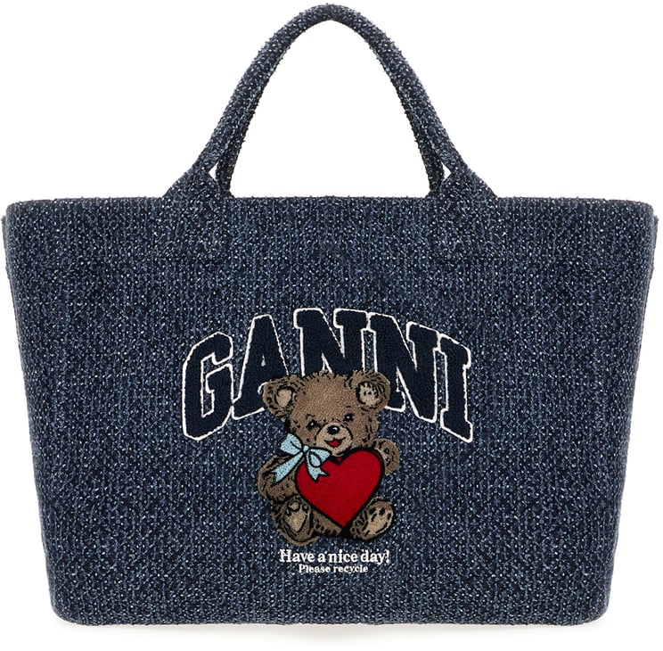 Ganni Ganni Denim medium shopping bag