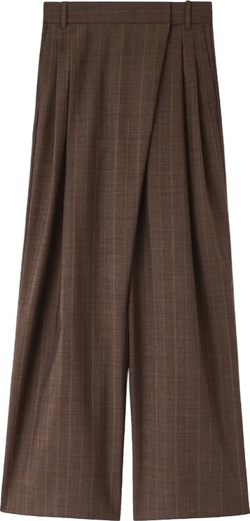 Ganni LIGHT WOOL MELANGE STRIPE WRAP PANTS