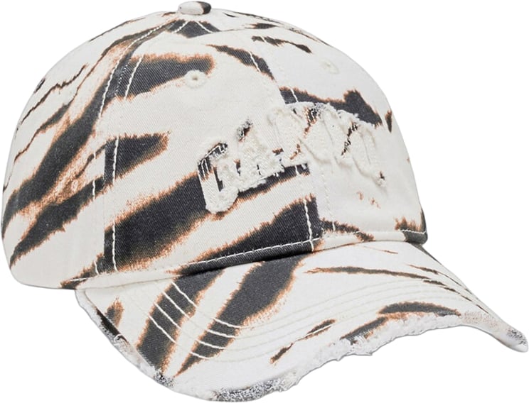 Ganni PRINTED WASHED COTTON CANVAS CAP