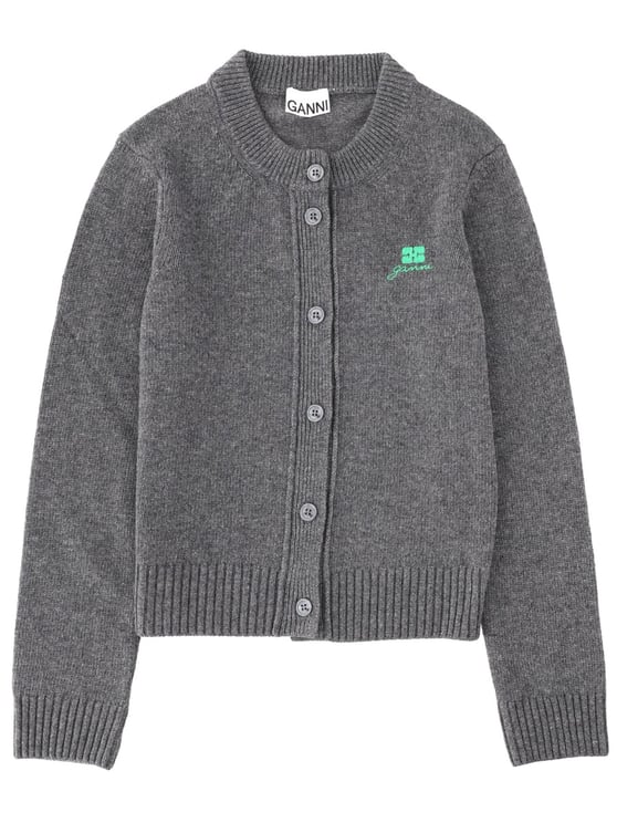 Ganni Regular Fit Embroidered Cardigan