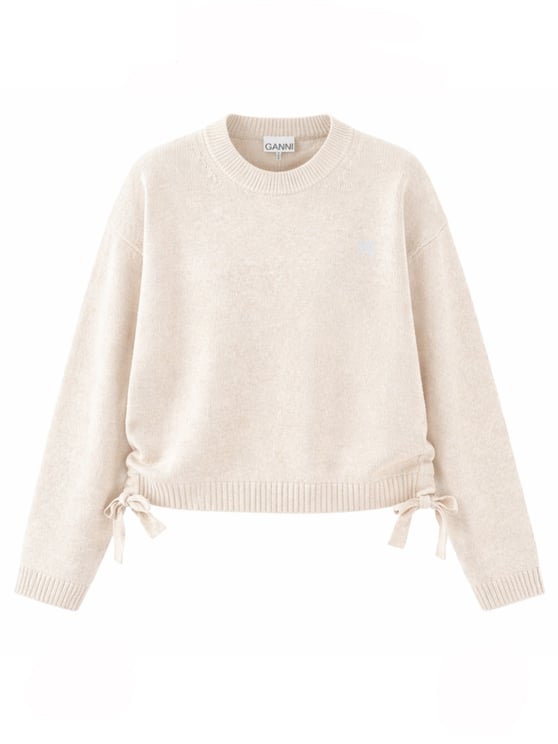 Ganni Cropped Ribbed Waistband Sweater
