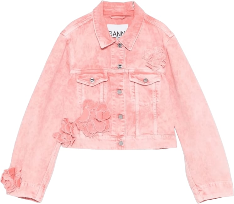 Ganni Overdyed Cropped Denim Jacket