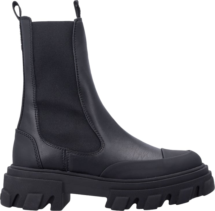 Ganni Cleated Mid Chealsea Boot Nero
