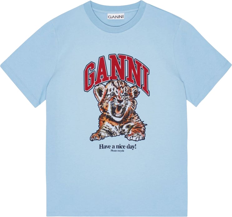 Ganni T-Shirts And Polos Light Blue