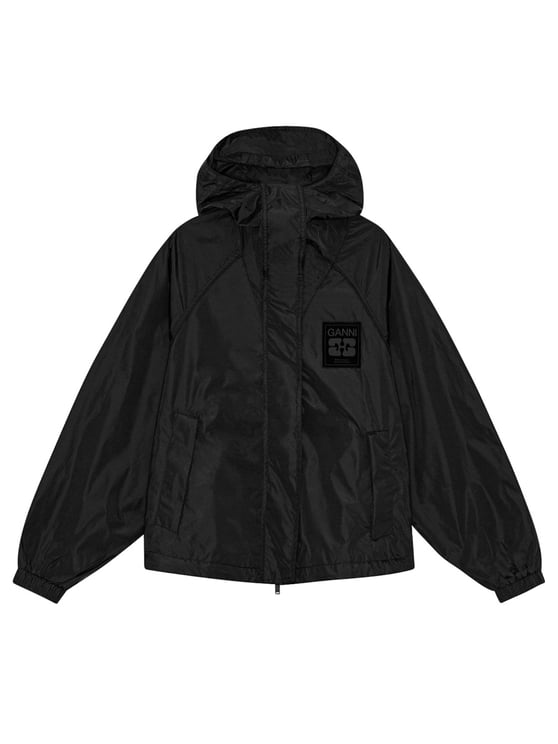 Ganni Oversized Recycled Polyamide Hooded Jacket