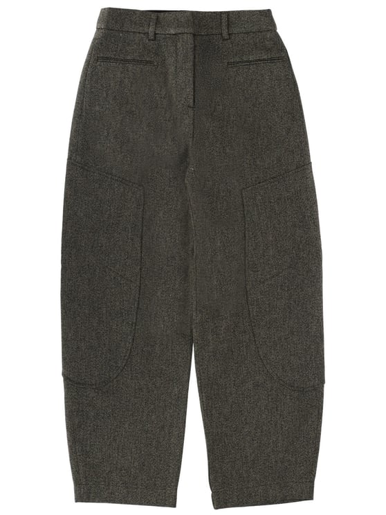 Ganni Charcoal Mouline Cotton-Blend Pants