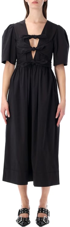 Ganni Ganni black cotton midi dress