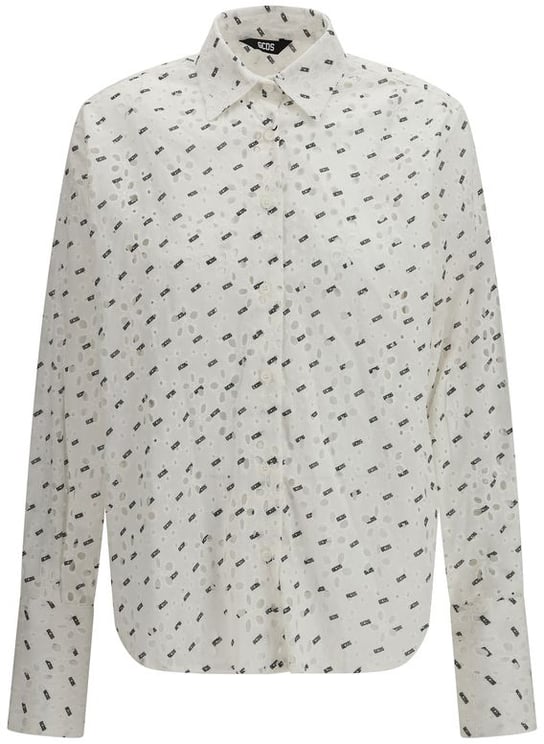 GCDS GCDS White Cotton Pattern Shirt