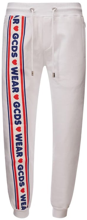 GCDS White Jogging Pants with GCDS Logo