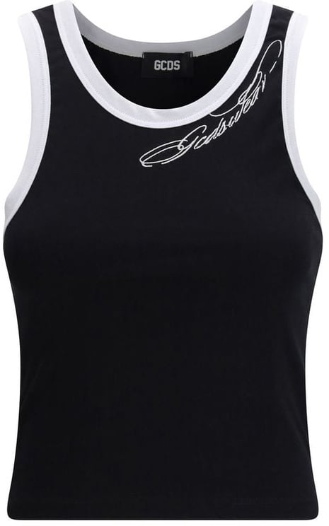 GCDS GCDS Black Cotton Tank Tops