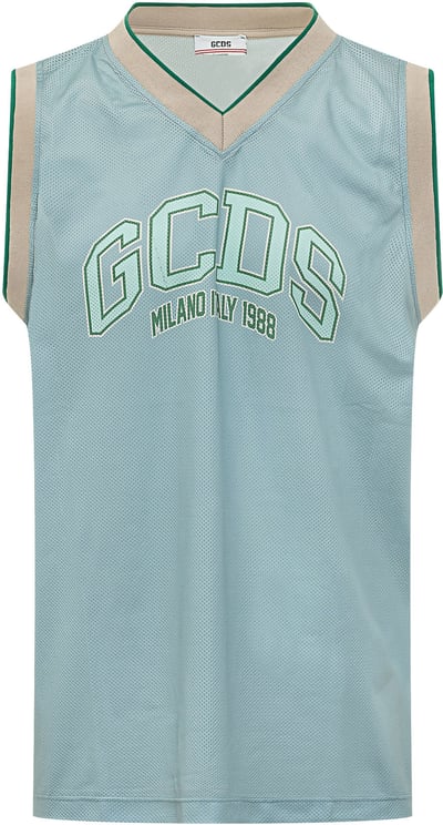 GCDS Canotta Logo Lounge con Scollo a V