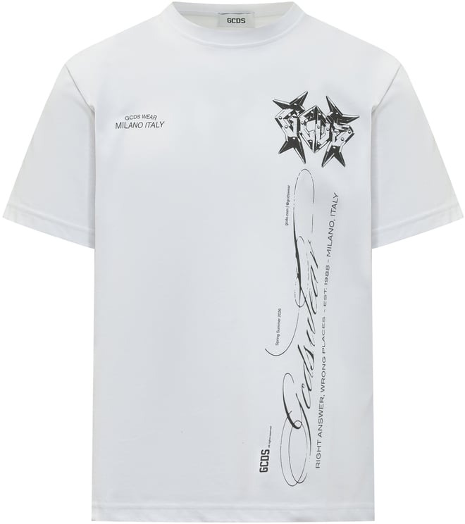 GCDS History SS T-shirt con Stampa Grafica
