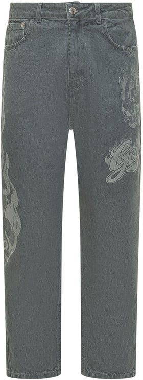 GCDS Jeans Carrot con Stampa Grafica