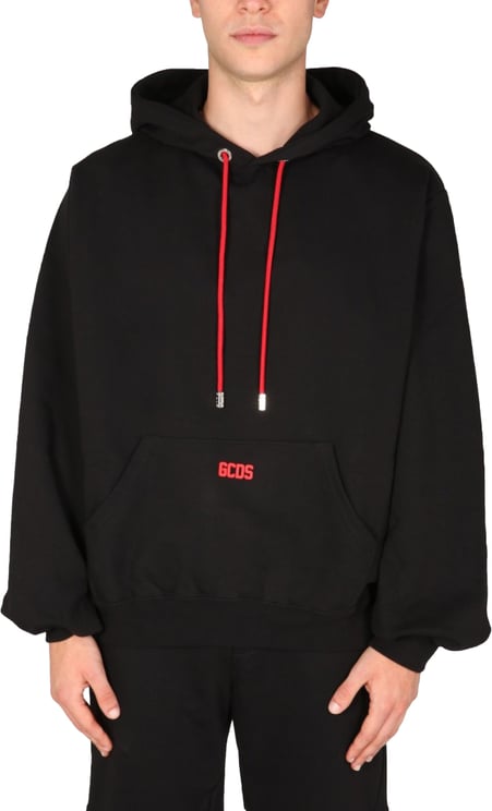 GCDS Relaxed Fit Black Hoodie