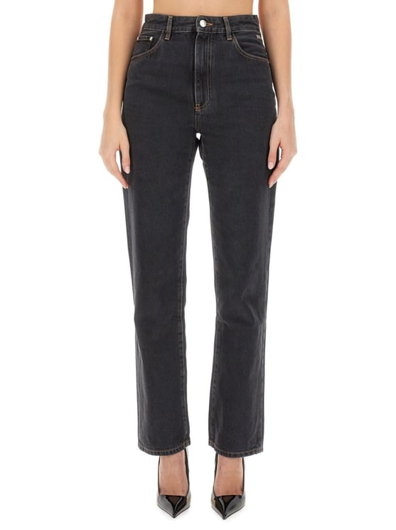 GCDS Straight-Leg Black Denim Jeans