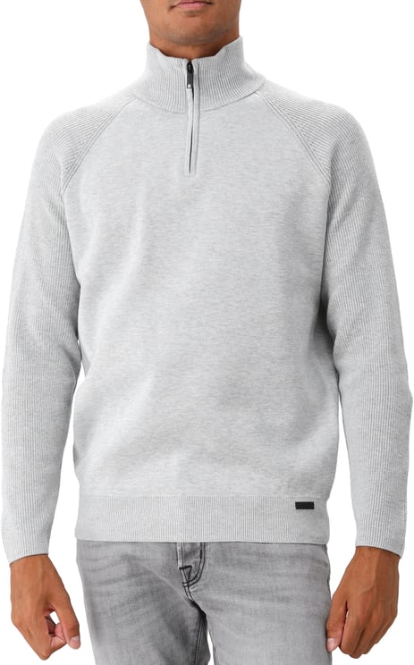 Genti Genti Gebreide Trui Grijs Turtle Zip