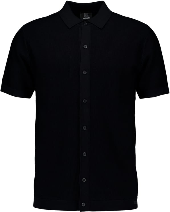 Genti Genti Shirt 8 Buttons Ss Vesten Zwart K4125-1260