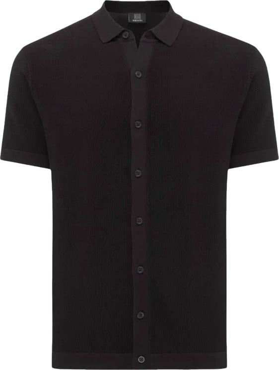 Genti Genti Shirt 8 Buttons Ss Vesten Zwart K4125-1260