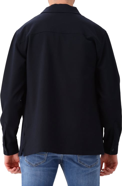 Genti Genti Overshirt Blauw Oaks Shirt Jacket Zip