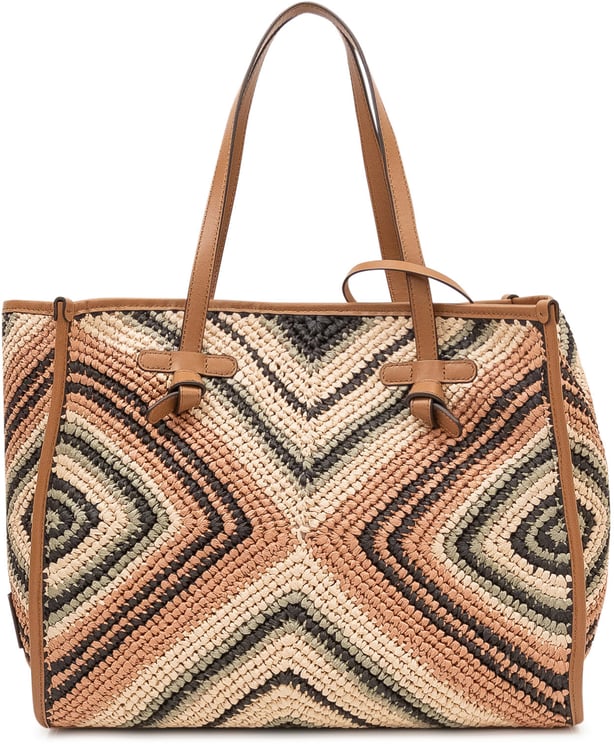 Gianni Chiarini Borsa Marcella Tote in Tessuto Intrecciato con Motivo Geometrico