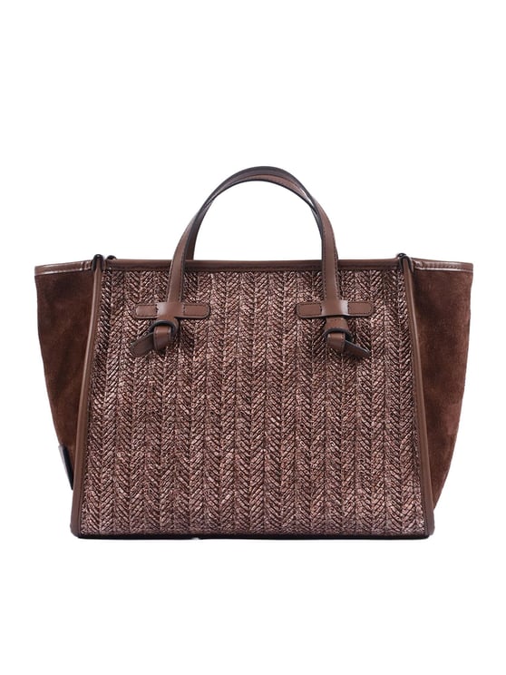 Gianni Chiarini Chevron Pattern Structured Shoulder Bag