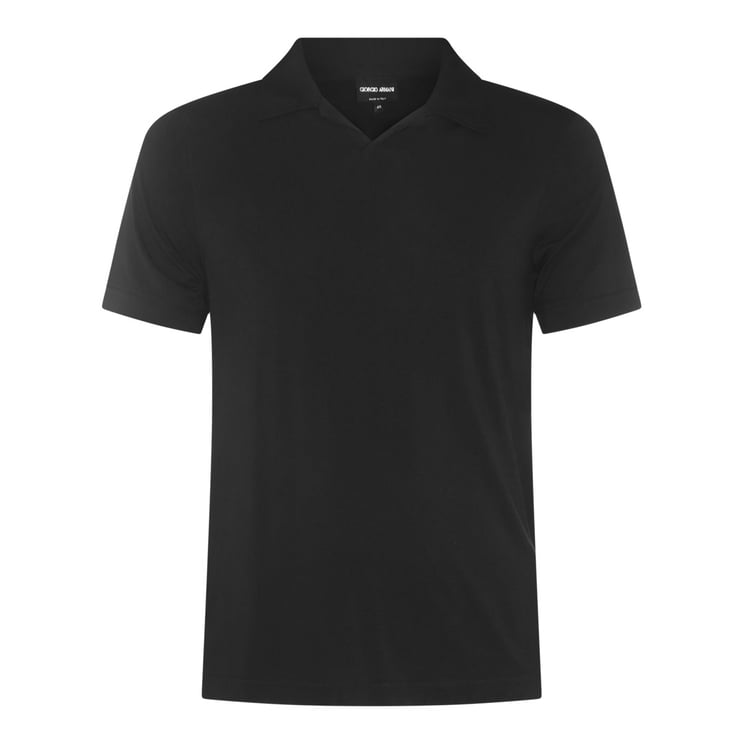 Giorgio Armani Cotton Polo Shirt With V-Neck And Short Sleeves