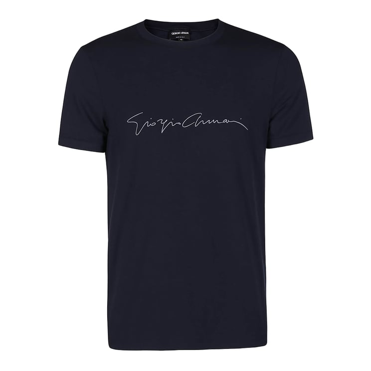 Giorgio Armani Deep Navy Blue Crew Neck T-Shirt