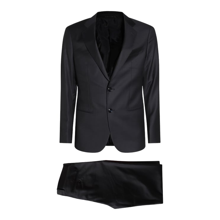 Giorgio Armani Tailored Black Suit with Classic Two-Button Blazer