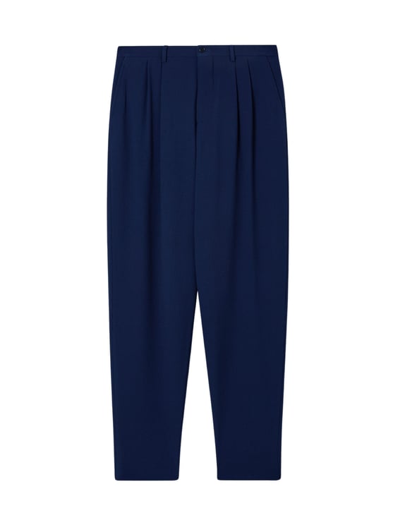 Giorgio Armani Relaxed Wide-Leg Pleated Wool Pants