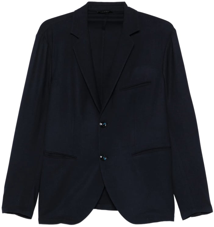 Giorgio Armani Tailored Black Wool Notch Lapel Blazer