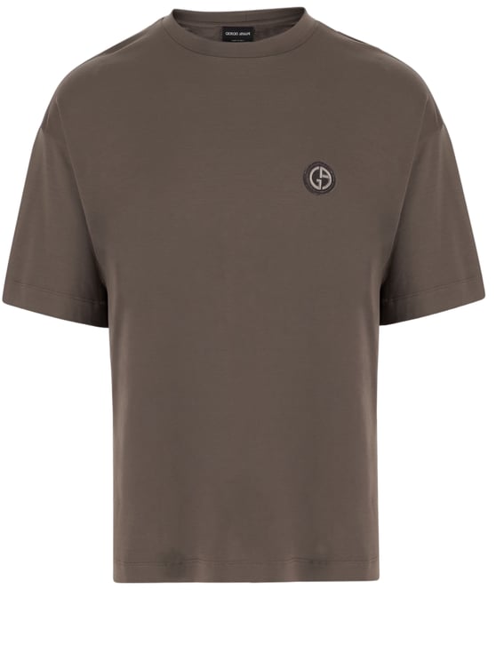 Giorgio Armani Cotton-Blend T-Shirt With Embossed Logo Detail
