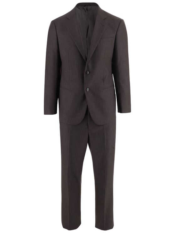 Giorgio Armani Tailored Wool Suit With Notched Lapel And Polished Finish