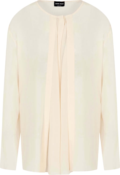 Giorgio Armani Fluid Georgette Silk Blouse with Concealed Button Closure