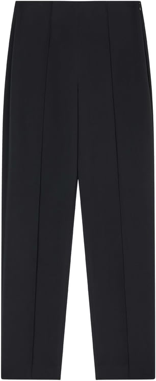 Giorgio Armani High-Waist Black Viscose Cady Straight Trousers