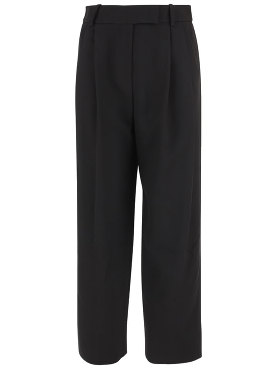 Giorgio Armani Straight-Leg Silk Pants With Pleat Detailing And Belt Loops