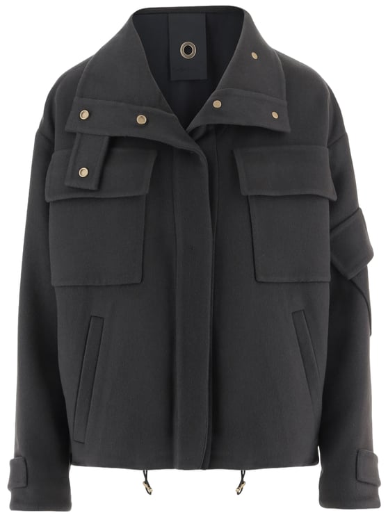 Giorgio Armani Cashmere Jacket With High Collar And Multi-Pocket Design