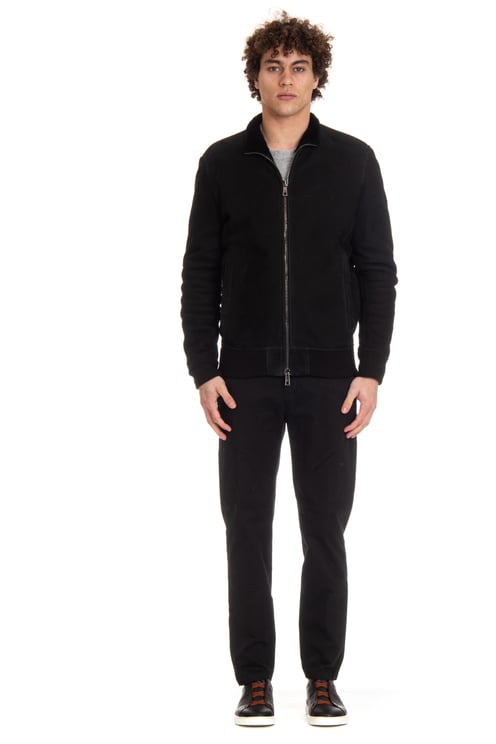Giorgio Brato Zipped Shearling with Knit Panels