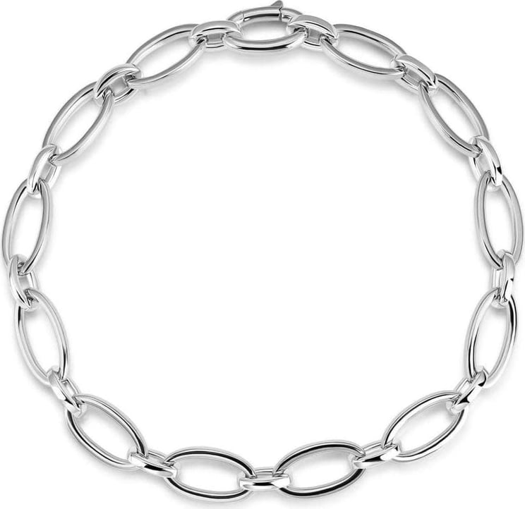 Gisser Jewels Gisser Jewels Armband B1047-18 Zilver Ovaal Schakel 18cm