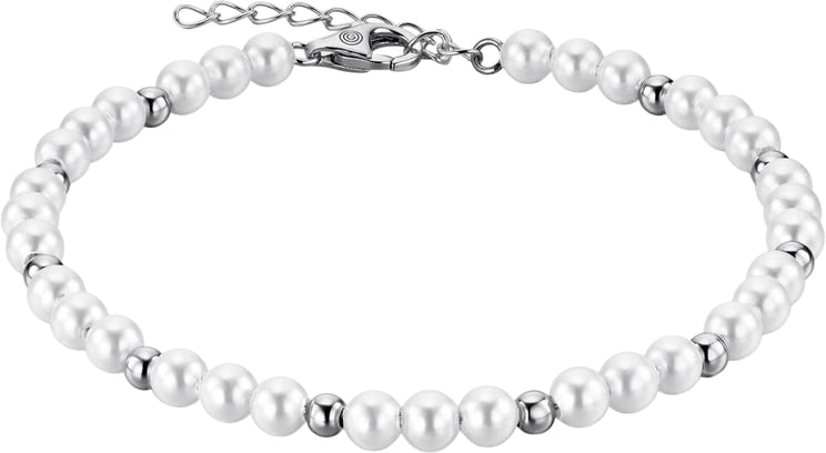Gisser Jewels Gisser Amsterdam Armband B1055-17+3 Zilver met Parel Armband 4mm 17-20cm