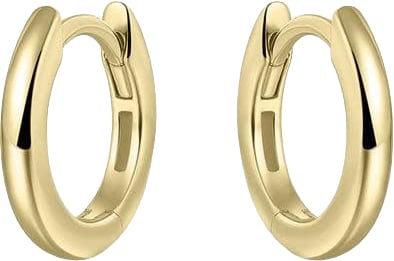 Gisser Jewels Gisser Jewels Oorringen KCA2/13.5Y 925 Zilver Half Bol met Geelgoud Plating 2mm breed 13.5mm doorsnede